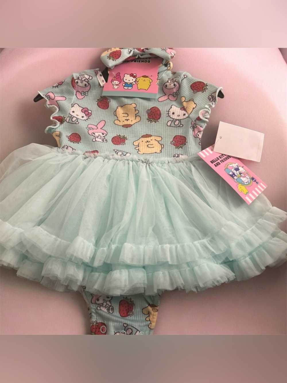Sanrio Mint Tulle Dress Bodysuit with Character Print - Picture 1 of 1